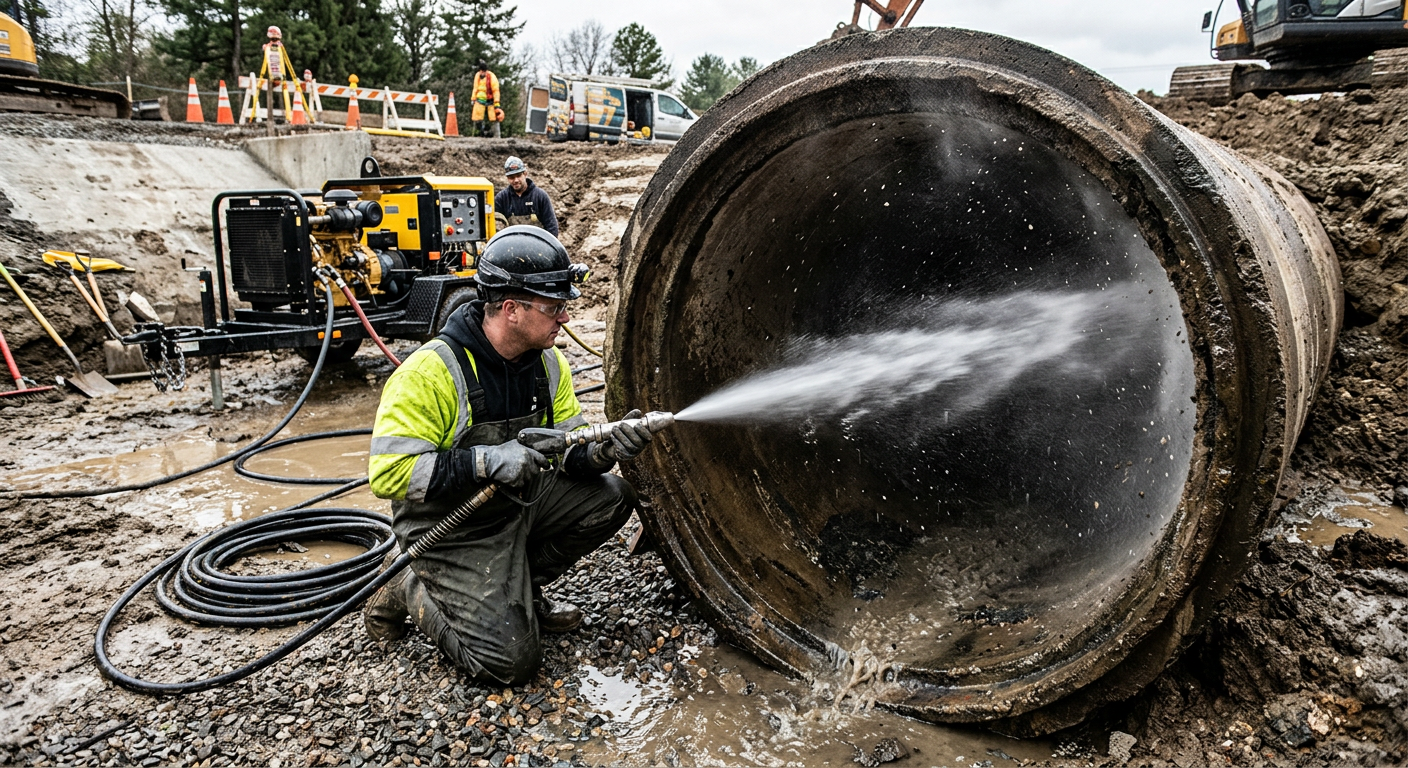 Hydrocurage haute pression pour débouchage de canalisation à Maisons-Laffitte